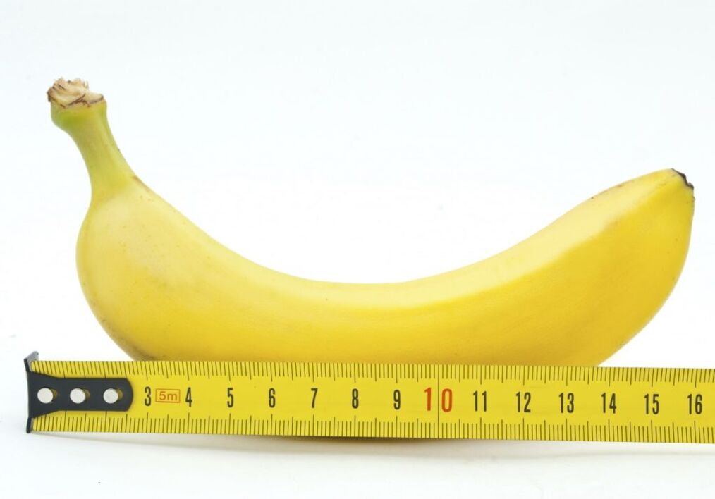 la mesure de la banane symbolise la mesure du pénis après une chirurgie d'élargissement